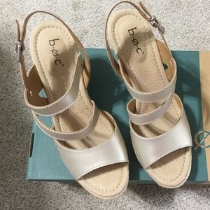 Champagne wedge sandal